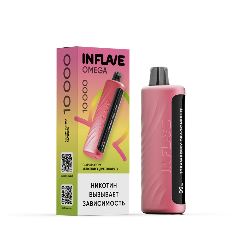INFLAVE OMEGA Клубника, Драгонфрут (10000 затяжек)