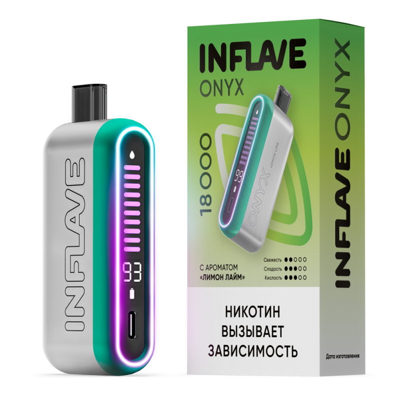 INFLAVE ONYX 18000 Лимон, Лайм