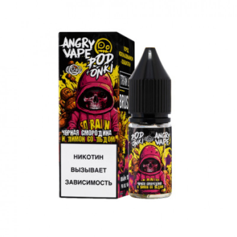 Жидкость ANGRY VAPE Podonki Черная Смородина и Лимон со Льдом 10мл