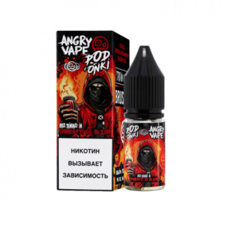 Жидкость ANGRY VAPE Podonki Малина и Грейпфрут со Льдом 10мл