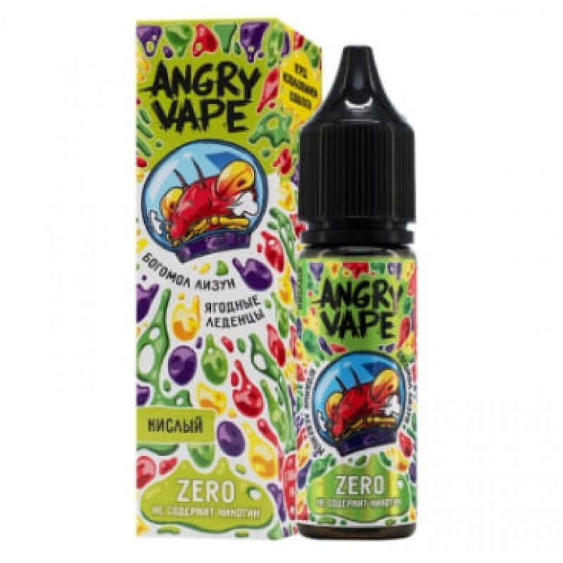 Жидкость Angry Vape Zero Богомол Лизун (Ягодные Леденцы) 0% 30 мл