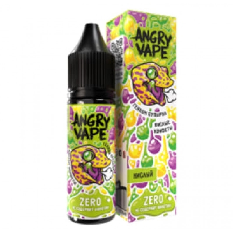 Жидкость Angry Vape Zero Геккон Пупырка (Кислые Конфеты) 0% 30 мл