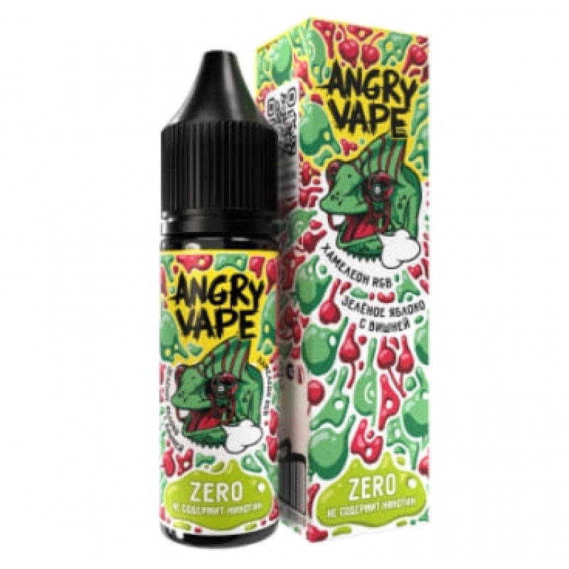Жидкость Angry Vape Zero Хамелеон RGB (Зеленое Яблоко, Вишня) 0% 30 мл