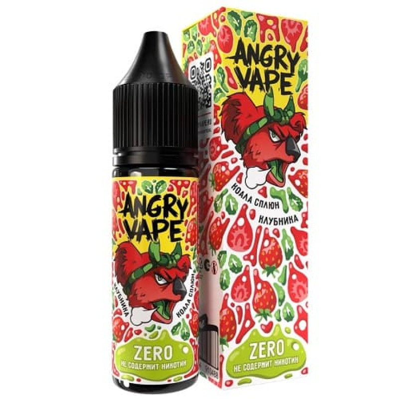 Жидкость Angry Vape Zero Коала Сплюн (Клубника) 0% 30 мл