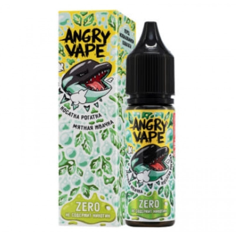 Жидкость Angry Vape Zero Косатка Рогатка (Мятная Жвачка) 0% 30 мл