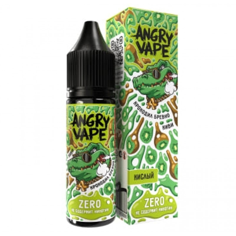 Жидкость Angry Vape Zero Крокодил Бревно (Киви) 0% 30 мл