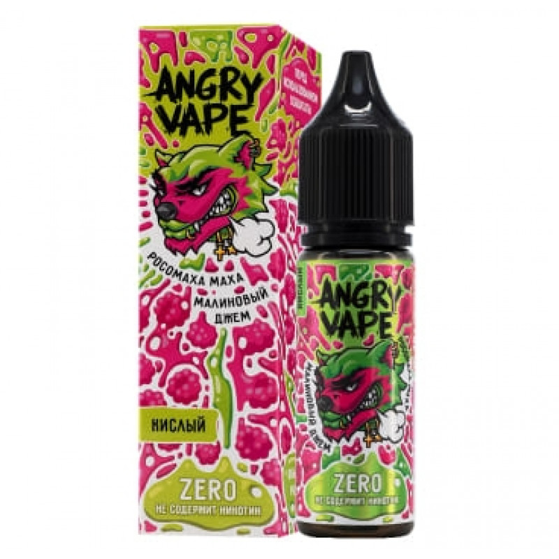 Жидкость Angry Vape Zero Росомаха Маха (Малиновый Джем) 0% 30 мл