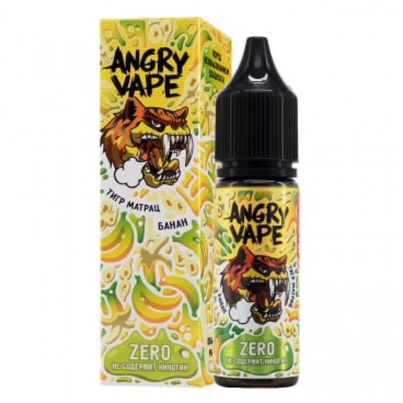 Жидкость Angry Vape Zero Тигр Матрац (Банан) 0% 30 мл