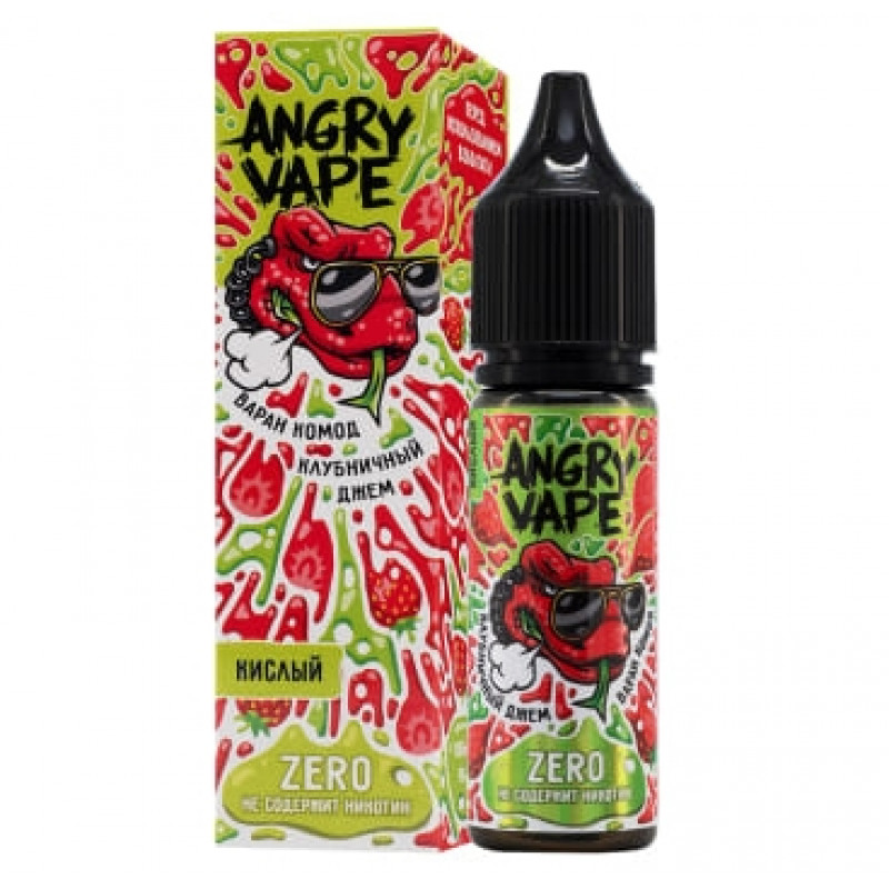 Жидкость Angry Vape Zero Варан Комод (Клубничный Джем) 0% 30 мл