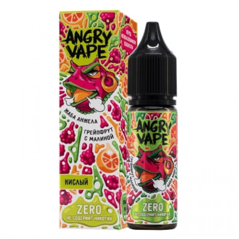 Жидкость Angry Vape Zero Жаба Анжела (Грейпфрут, Малина) 0% 30 мл