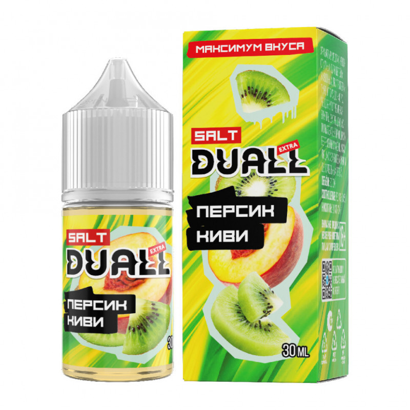 Жидкость Duall Salt Extra Light Персик, Киви 30мл