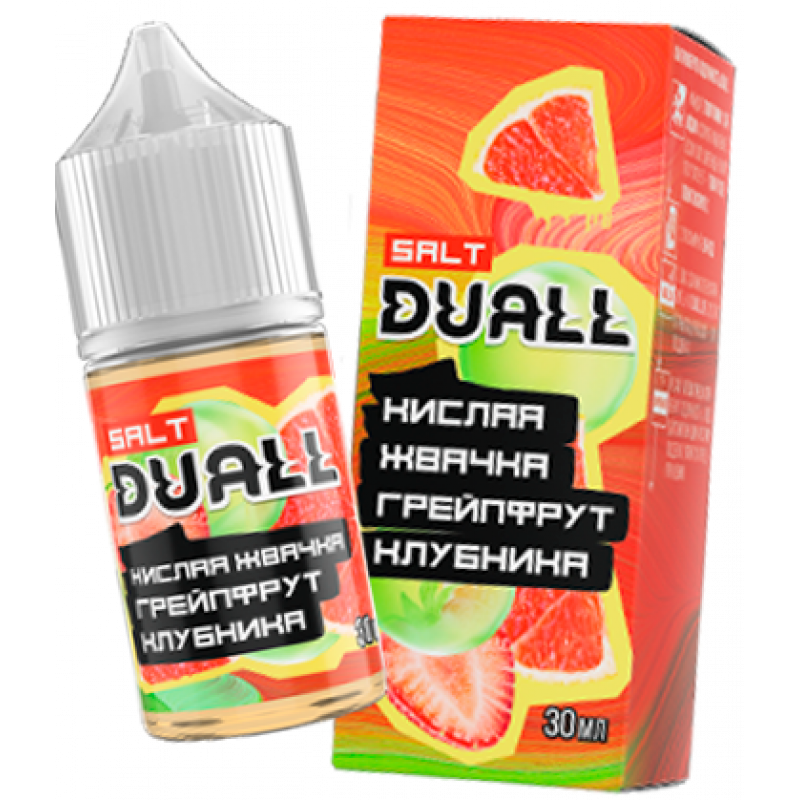 Жидкость Duall Salt Light Кислая Жвачка, Грейпфрут, Клубника 30мл