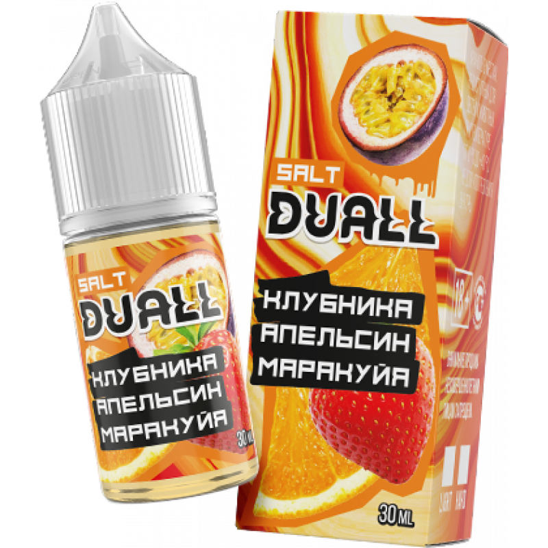Жидкость Duall Salt Light Клубника, Апельсин, Маракуйя 30мл
