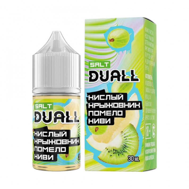 Жидкость Duall Salt Hard Кислый Крыжовник, Помело, Киви 20 мг 30 мл