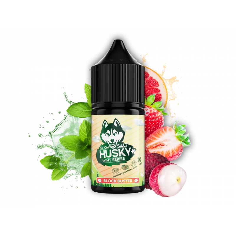 Жидкость HUSKY Mint Series Salt Block Buster (Грейпфрут, клубника и личи с мятой) 30 мл Strong