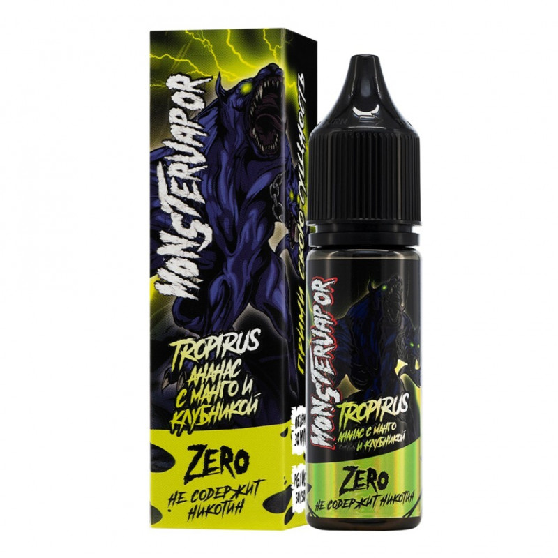Жидкость Monster Vapor Zero TROPIRUS (Ананас с Манго и Клубникой) 0% 30 мл