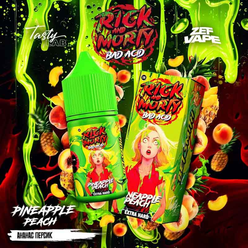Жидкость Rick & Morty BAD ACID Ананас, Персик 2% 30 мл