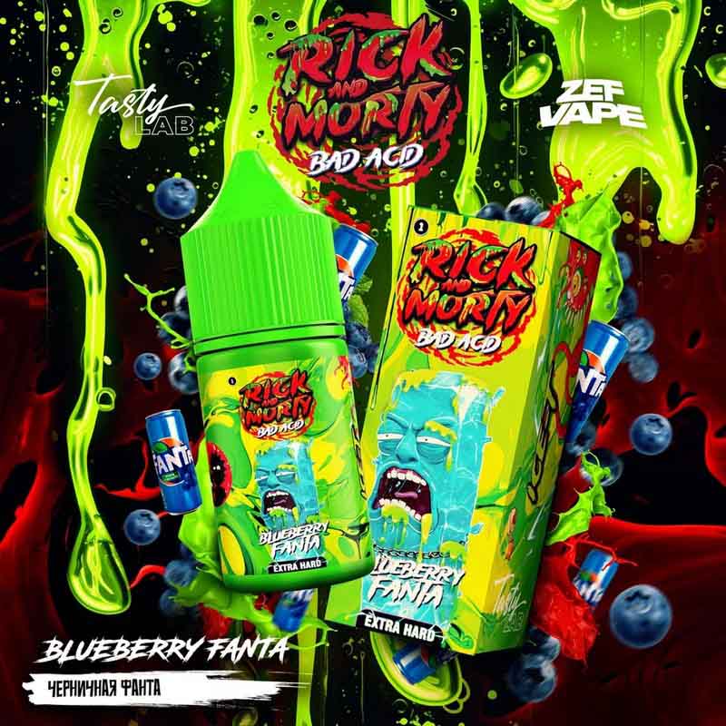 Жидкость Rick & Morty BAD ACID Черничная Фанта 2% 30 мл
