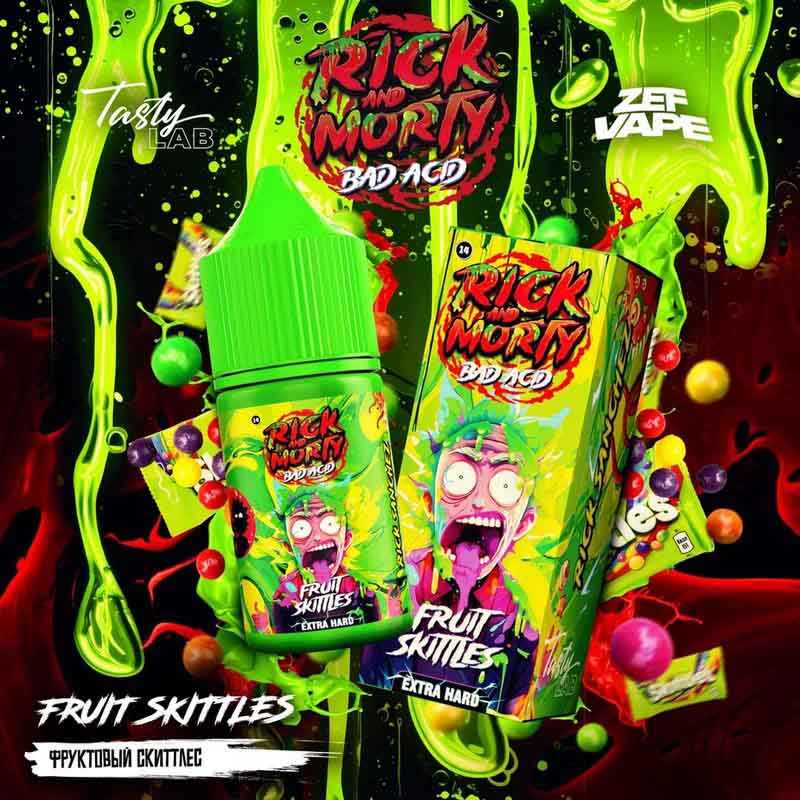 Жидкость Rick & Morty BAD ACID Фруктовый Скитлс 2% 30 мл