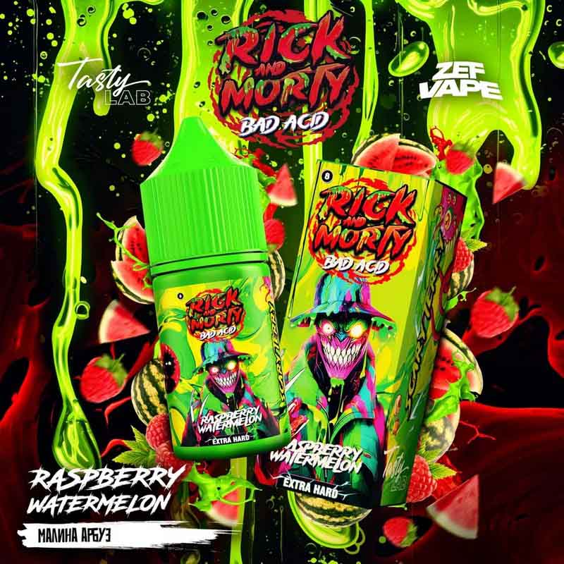 Жидкость Rick & Morty BAD ACID Малина, Арбуз 2% 30 мл