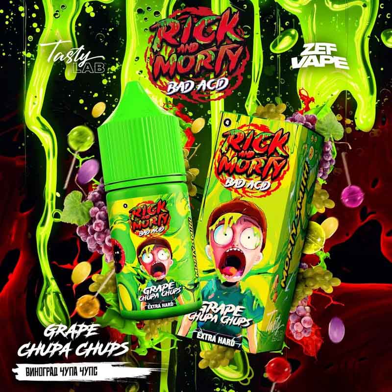 Жидкость Rick & Morty BAD ACID Виноградный Чупа - Чупс 2% 30 мл
