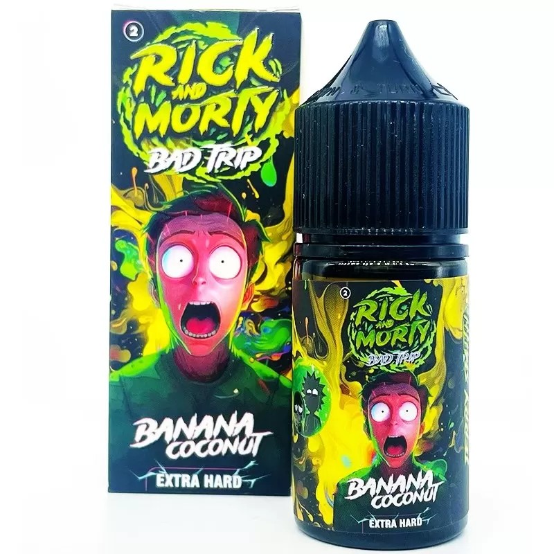 Жидкость Rick & Morty BAD TRIP Банан, Кокос 2% 30 мл